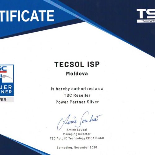 Compania Tecsol este distribuitor oficial al echipamentelor comerciale TSC în Republica Moldova!